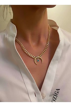 گردنبند استیل ( فولاد ) طلائی زنانه استیل (فولاد) Ozi - کد 887165414