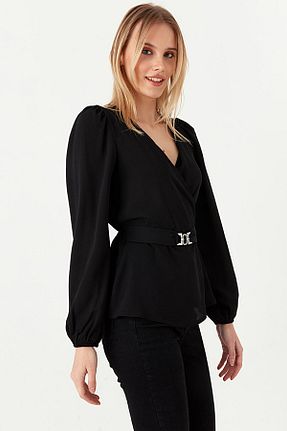 بلوز مشکی زنانه ساده Select Moda - کد 887220172