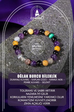دستبند جواهر رنگی زنانه سنگ طبیعی OSMANLI DOĞAL TAŞ - کد 641283150
