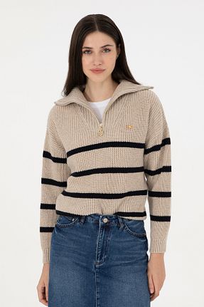 پلیور طوسی زنانه ساده U.S. Polo Assn. - کد 887247978