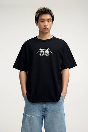 تیشرت مشکی مردانه Relaxed Pull & Bear - کد 887255119