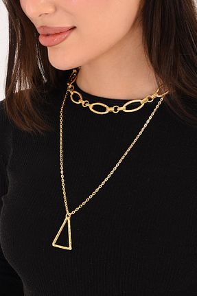 گردنبند جواهر طلائی زنانه رودیوم PİNKMARK - کد 887249153