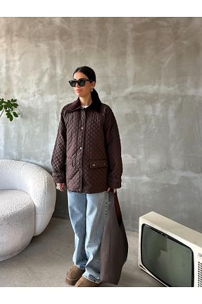 کت قهوه ای زنانه گشاد bymaestro woman - کد 887256378