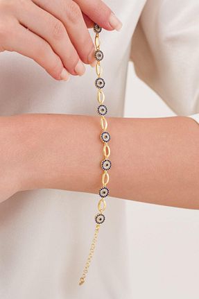 دستبند نقره طلائی زنانه 925 عیار Tmt Silver - کد 887336507