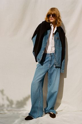 شلوار جین سرمه ای زنانه رگولار H&M - کد 886394157