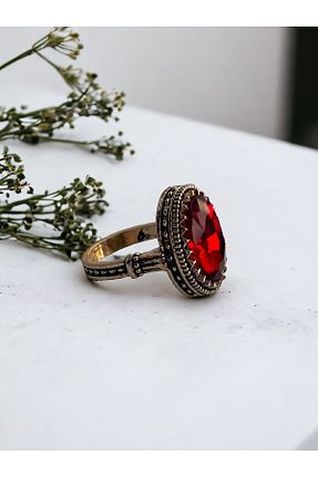 انگشتر جواهر قرمز زنانه زیرکن FAYRA ACCESSORIES - کد 855624062