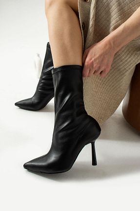 بوت / نیم بوت مشکی زنانه چرم مصنوعی MissPapatya - کد 887309753