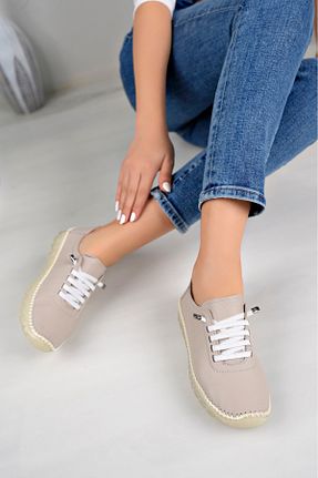 کفش کژوال طوسی زنانه چرم خالص tusemmoda - کد 887306590