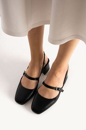 کفش پاشنه بلند کلاسیک مشکی زنانه چرم مصنوعی Güllü Shoes - کد 887308689