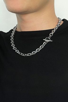گردنبند استیل ( فولاد ) طوسی زنانه استیل (فولاد) Chavin - کد 887348821