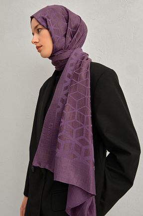 شال بنفش زنانه پنبه ای Armine - کد 887352326