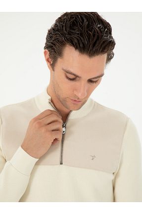 پلیور بژ مردانه ساده Cacharel - کد 887375958