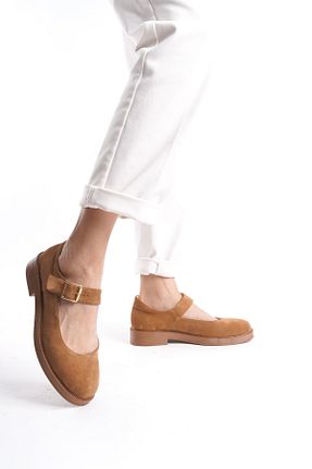 کفش لوفر قهوه ای زنانه چرم خالص GNS Shoes - کد 887494191
