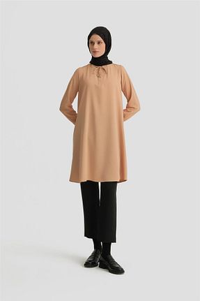 تونیک حجاب قهوه ای زنانه ویسکون Armine - کد 873827323