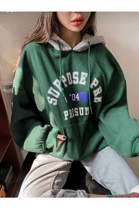 سوئیشرت سبز زنانه ساده KOZİA OUTDOORS - کد 887409297