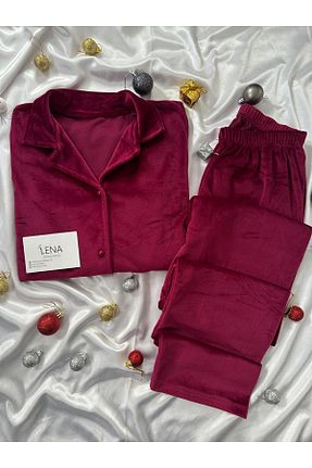 ست لباس راحتی زرشکی زنانه ساده Lena Homewears - کد 887424880