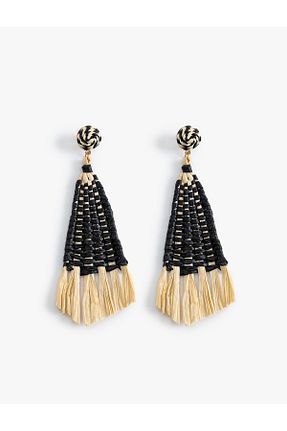 گوشواره جواهر مشکی حصیر Koton - کد 849586038