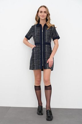 لباس سرمه ای زنانه بافتنی Qutu Butik - کد 887463468