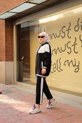 ست گرمکن حجاب مشکی زنانه رگولار MİMİ Luxury Wear - کد 842990857