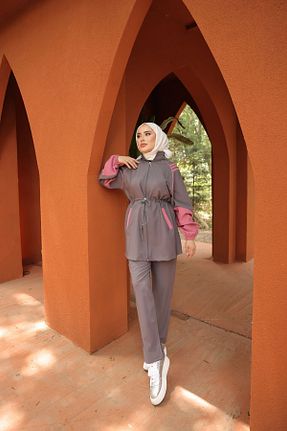 ست گرمکن حجاب طوسی زنانه رگولار MİMİ Luxury Wear - کد 844494859
