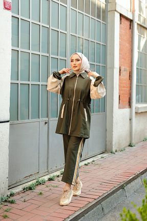 ست گرمکن حجاب خاکی زنانه رگولار MİMİ Luxury Wear - کد 842976780
