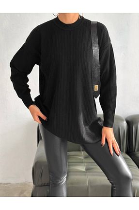 پلیور مشکی زنانه ساده BYKUZEYARAS - کد 887467359
