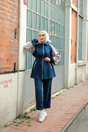 ست گرمکن حجاب آبی زنانه رگولار MİMİ Luxury Wear - کد 842978323