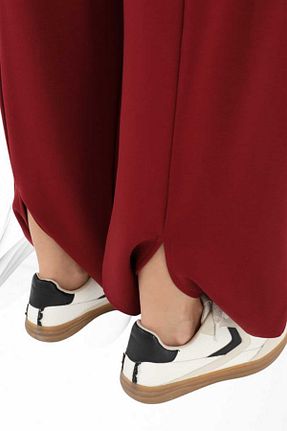 ست بالاتنه و پائین تنه زرشکی زنانه بافتنی Puane - کد 887480886