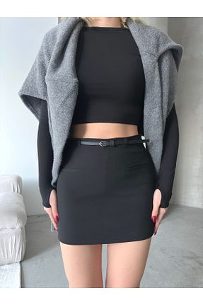 دامن مشکی زنانه پارچه Babushka - کد 887487172