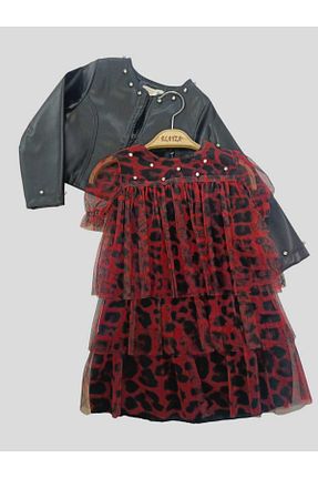 لباس مجلسی و فارغ التحصیلی زرشکی بچه گانه چرم مصنوعی Elayza - کد 887493505