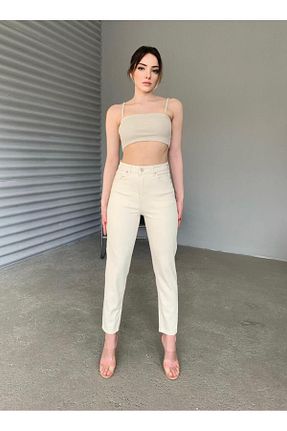 شلوار جین سفید زنانه پاچه ساده DK 49 JEANS - کد 887499276