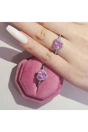 انگشتر استیل (فولاد) صورتی زنانه استیل (فولاد) Evorya - کد 887575416