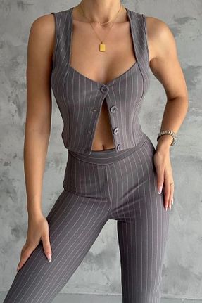 بلوز طوسی زنانه ساده Swana - کد 858938135