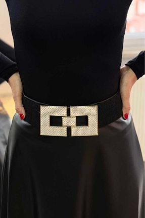 کمربند مشکی زنانه چرم مصنوعی Nevin Kaya Moda - کد 887523075