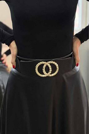 کمربند مشکی زنانه چرم مصنوعی Nevin Kaya Moda - کد 887522658