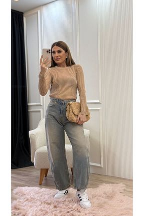 پلیور بژ زنانه Ajurlu İkra - کد 887521046