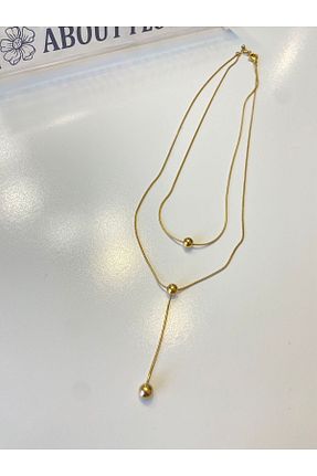 گردنبند استیل ( فولاد ) طلائی زنانه استیل (فولاد) MODA - کد 887523982