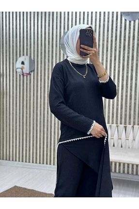 ست بالاتنه و پائین تنه حجاب مشکی زنانه مام فیت Moda Krash - کد 887522130