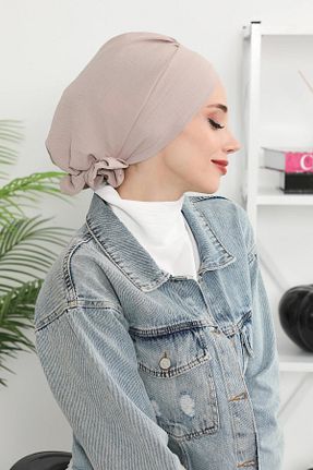 شال قهوه ای زنانه پنبه پلی استر Aisha