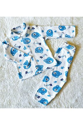 بادی و سرهمی نوزادی آبی بچه گانه پارچه anne dokunuşu gibi KUZUM BEBE - کد 887623272