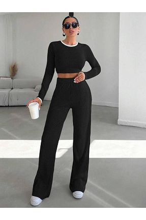 ست بالاتنه و پائین تنه مشکی زنانه پنبه ای MupariModa - کد 887551239
