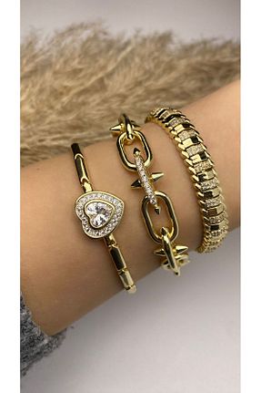 دستبند استیل (فولاد) طلائی زنانه استیل (فولاد) ismim bijuteri - کد 887550629