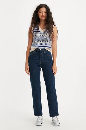شلوار جین آبی زنانه پاچه ساده Levi
