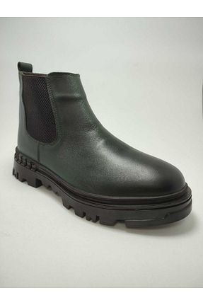 بوت / نیم بوت خاکی مردانه چرم خالص deriessem - کد 887558826