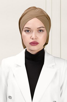 روسری قهوه ای ساتن ada sanatsal - کد 264014333