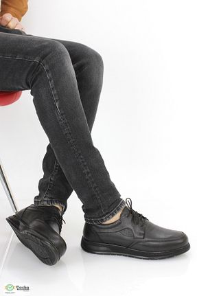 کفش کژوال مشکی مردانه چرم خالص DOCKA - کد 887577879