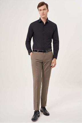 شلوار پارچه ای بژ مردانه فاق نرمال Bisse - کد 744729644