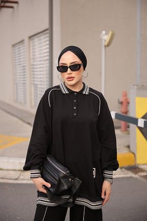 ست بالاتنه و پائین تنه حجاب مشکی زنانه اورسایز MİMİ Luxury Wear - کد 887137639
