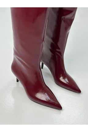 بوت / نیم بوت زرشکی زنانه ضد آب Naz Genç Ayakkabı - کد 885489624
