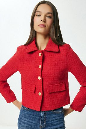 کت قرمز زنانه رگولار MissThetis - کد 887607300